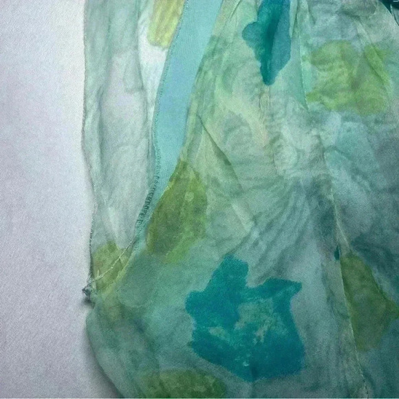 90s y2k Slip Dress Ruffle 44 10 Chiffon Cutout Floral Cocktail ALBERTA FERRETTI - Picture 7 of 14